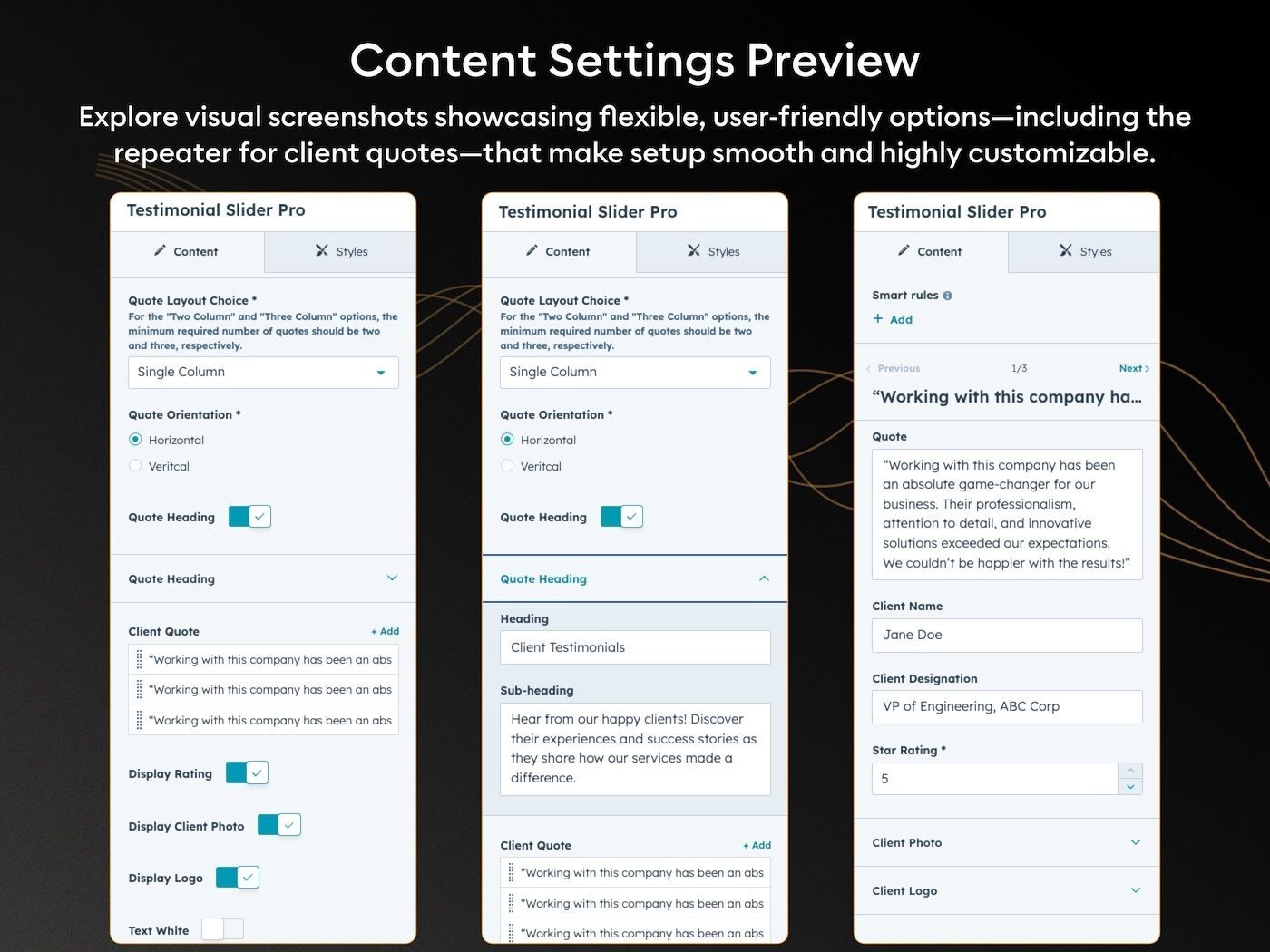 Advanced Testimonial Content Management