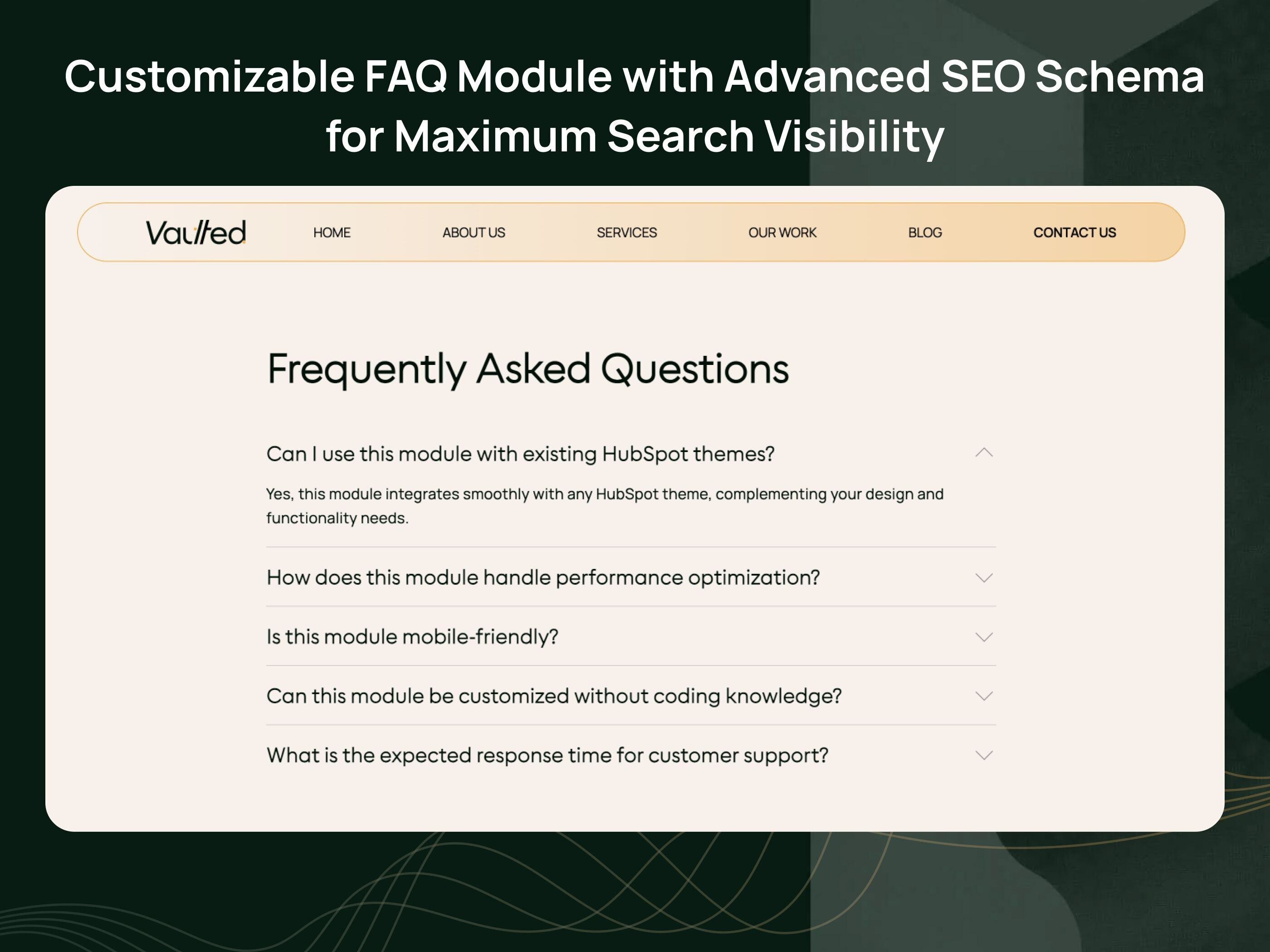 Customizable FAQ Module with Advanced SEO Schema for Maximum Search Visibility