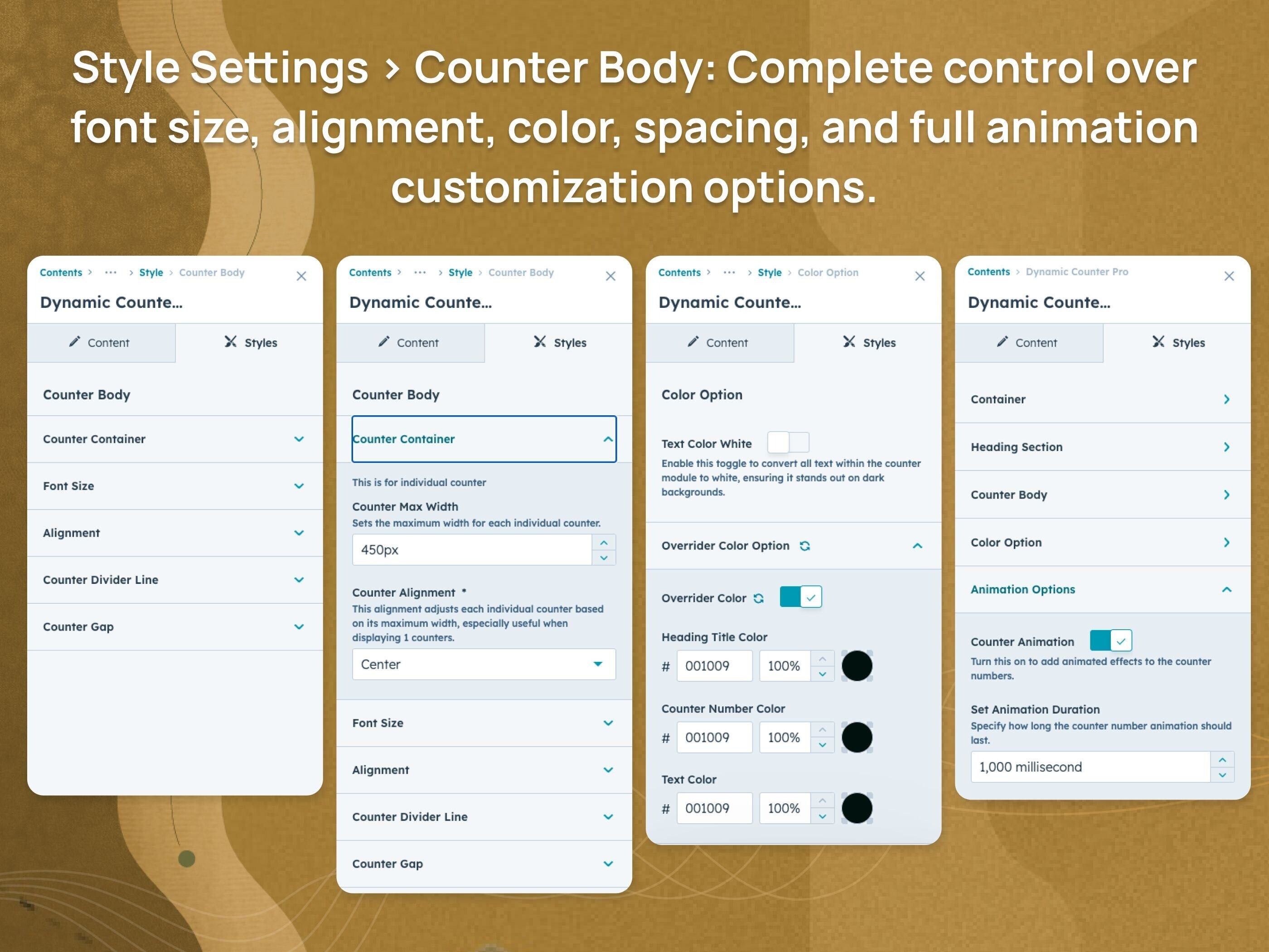 Personalize Color and Animation Options for Dynamic Effects